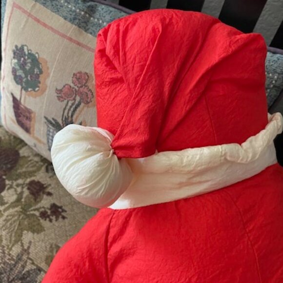 Soft Squishy STUFFED sitting SANTA CLAUS * Parachute material * LARGE 20" * EUC - Picture 9 of 11